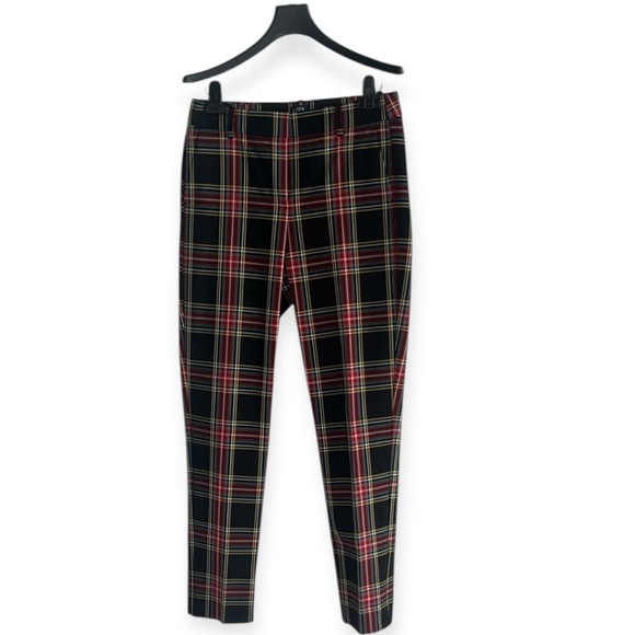 J. Crew Black Tartan Plaid Full-length Ruby Pants size 6 - Picture 3 of 8